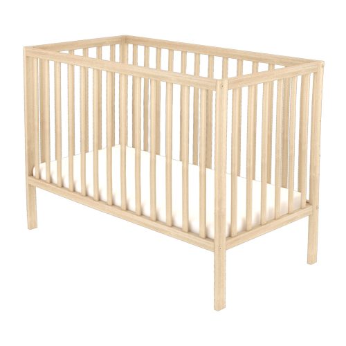 Timba 60x120 egyenes végű körbe rácsos kiságy borostyán