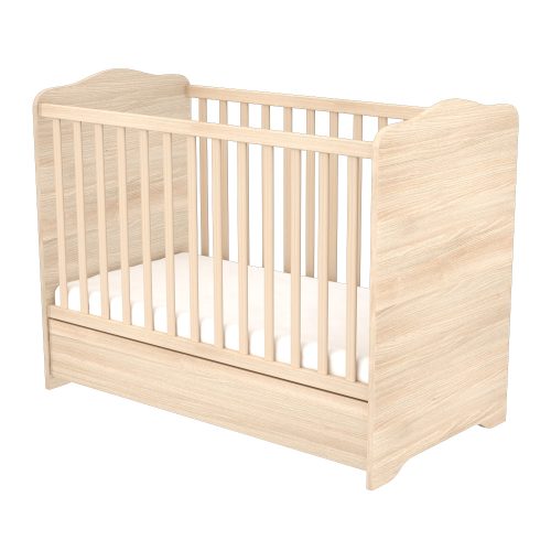 Timba 60x120 zárt végű kiságy ágyneműtartóval borostyán