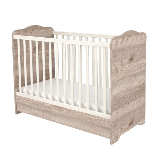Timba 60x120 zárt végű kiságy ágyneműtartóval krém-fűz