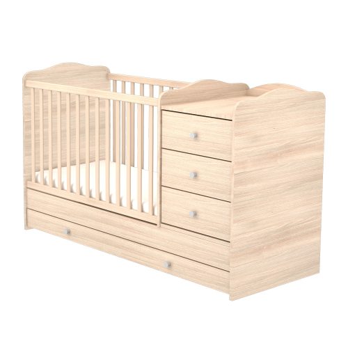 Timba 60x120 3 fiókos kombinált kiságy borostyán