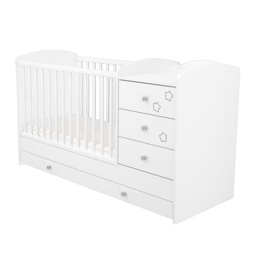 Timba 60x120 3 fiókos kombinált kiságy fehér