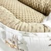 Pilótaálom – Repülős maci babafészek mogyoróhéj színű minky puhasággal