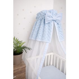   Kék baldachin függöny világoskék minky betéttel 180x130 cm – puha kiságy baldachin