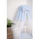 Kék baldachin függöny világoskék minky betéttel 180x130 cm – puha kiságy baldachin