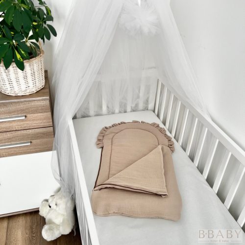 Latte Ölelés – Cipzáros babatakaró 70×40 cm | Duplagéz, antiallergén töltet, 100% pamut