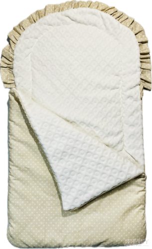 Csillagliget – Cipzáros babatakaró 70×40 cm | Bézs-fehér csillagos pamut, krém wellsoft, antiallergén töltettel