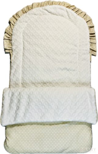 Csillagliget – Cipzáros babatakaró 70×40 cm | Bézs-fehér csillagos pamut, krém wellsoft, antiallergén töltettel