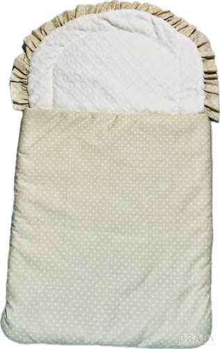 Csillagliget – Cipzáros babatakaró 70×40 cm | Bézs-fehér csillagos pamut, krém wellsoft, antiallergén töltettel