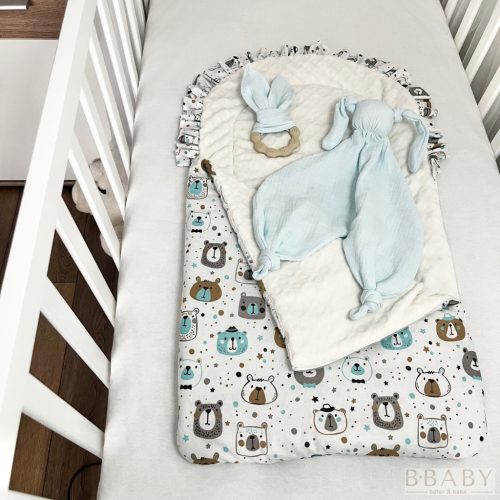 MaciPofik – Cipzáros babatakaró 70×40 cm | Pamutvászon, wellsoft, antiallergén vatelin töltettel