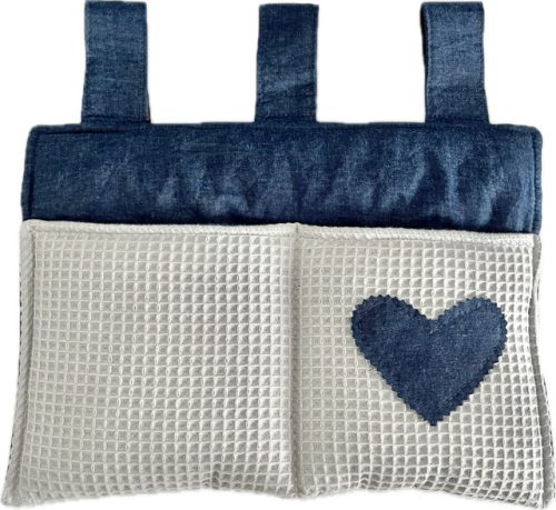 Avery Grey rácsvédő ajándékkal  200x30 cm – szürke waffle és farmer, OEKO-TEX