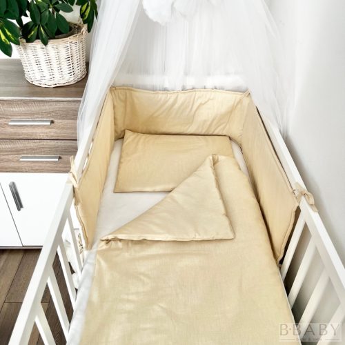 Bella bézs – 3 részes babaágynemű szett természetes árnyalatban, 100% pamut