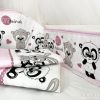 Babaágynemű szett  3 részes cuki állatok pink