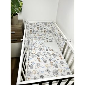   Bbaby 3 részes babaágynemű – Lufis Állatok, pamutvászon, párna, takaró, rácsvédő