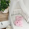 rózsaszín muszlin kókuszpólya 80x80 cm – 100% pamut duplagéz, természetes gerinctámasz kókuszrosttal