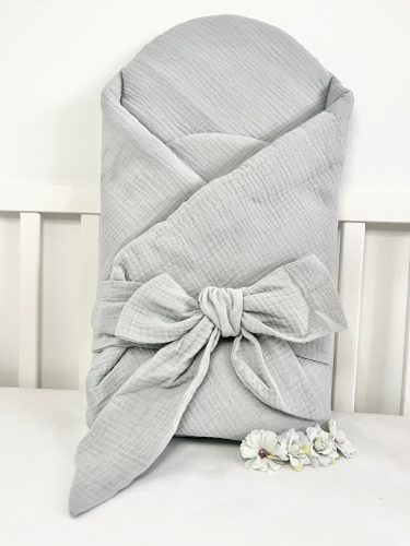 kókuszpólya szürke muszlin – 100% pamut, 75x75 cm, kókuszbetéttel