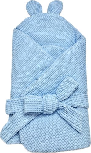Babakék waffle kókuszpólya 75x75 cm – kivehető kókuszbetéttel és tépőzáras zárással, újszülött babáknak