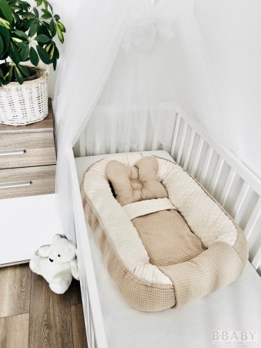 Georgia 3 részes babafészek szett – wellsoft és waffle pamut kombinációban