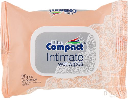 Ultra Compact intim nedves törlőkendő – 20 db-os pH-semleges kiszerelés nőknek