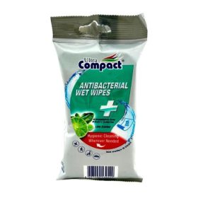 Ultra Compact antibakteriális nedves törlőkendő csomagolás – 15 db