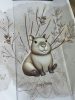 Capybara merev peremes pelenkázólap 70×50 cm mosolygós kapibarával és bézs árnyalatokkal