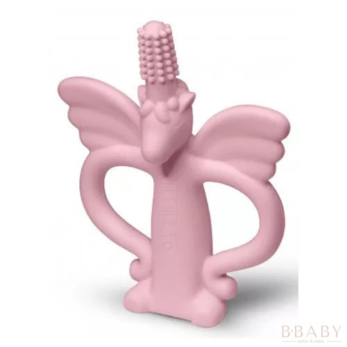 mimijo szilikon sárkány rágóka és fogkefe pink