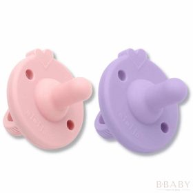 Mimijo szilikon játszócumi szett lila és pink színben – BPA-mentes, egy darabból készült biztonságos cumi újszülötteknek