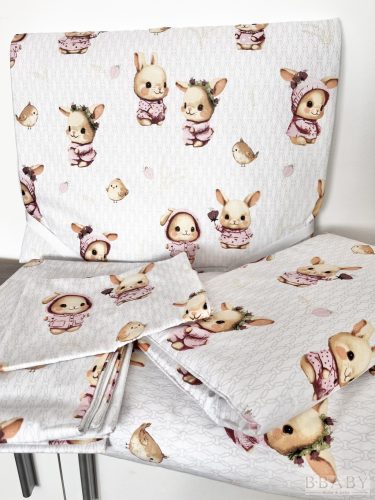 Sweet Bunny óvodai derékalj – Vintage nyuszik ölelésében 130 x 56
