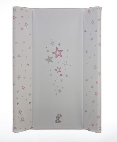 Pelenkázólap puha peremes pink csillag 70x50