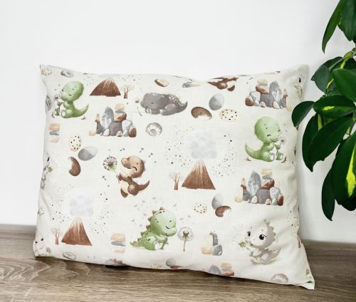 Pufi párna – dinoszauruszos minta,  100% pamut