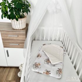   MaciPilóta – Cipzáros babatakaró 70×40 cm | Repülős macis, pamut, krém wellsoft, antiallergén töltettel