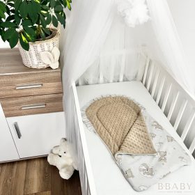   ÁlomFelhő – Cipzáros babatakaró 70×40 cm | Szivárványos macis, minky, pamut, antiallergén töltettel