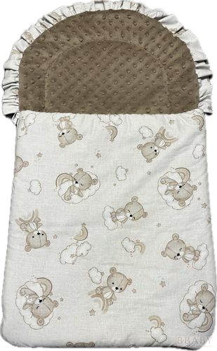 ÁlomFelhő – Cipzáros babatakaró 70×40 cm | Szivárványos macis, minky, pamut, antiallergén töltettel