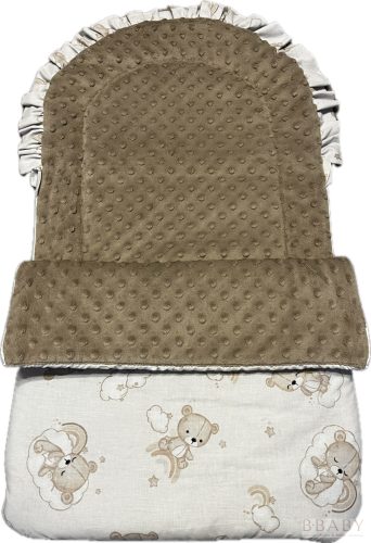 ÁlomFelhő – Cipzáros babatakaró 70×40 cm | Szivárványos macis, minky, pamut, antiallergén töltettel