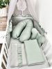 Egyenes vonalú kismamapárna – Olíva zöld, cipzáros, levehető huzattal