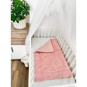  Phoebe – Puha babatakaró 70×90 cm | Púder rózsaszín pamutvászon, minky, antiallergén töltettel