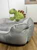 Szürke L kutyafekhely – Tágas fekhely 10–20 kg-ig |  vászon külső,  plüss belső