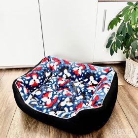 Ravaszdi kutyafekhely S méretben – rókás mintás kuckó kistestű kutyáknak