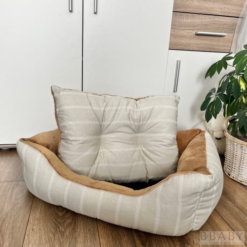 Mogyoró M kutyafekhely – Kényelmes közép 5–10 kg-ig | Dekorvászon külső, puha plüss belső