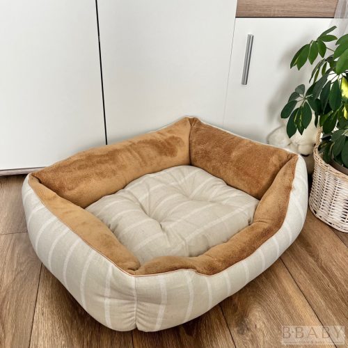 Mogyoró M kutyafekhely – Kényelmes közép 5–10 kg-ig | Dekorvászon külső, puha plüss belső
