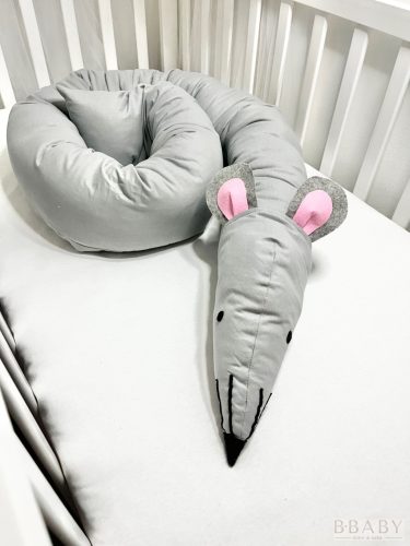Jerry – Egérke szundi hengerpárna 200x20 cm | Babapárna pamut huzattal, antiallergén töltettel