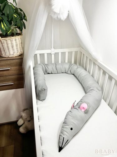 Jerry – Egérke szundi hengerpárna 200x20 cm | Babapárna pamut huzattal, antiallergén töltettel