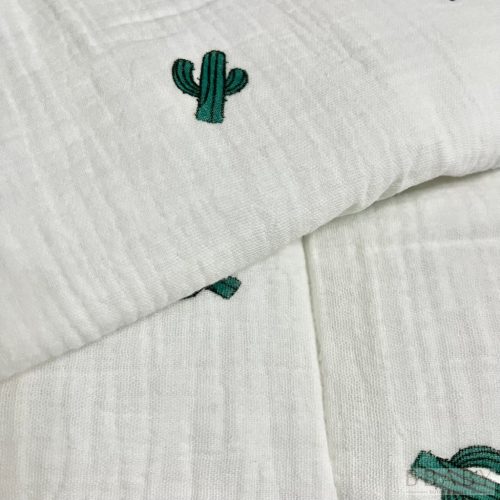 Zöld Kaktuszok – 2 részes babaágynemű szett duplagéz anyagból, 70×90 cm, természetes mintával