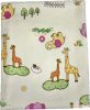 Halványsárga vízhatlan matracvédő lepedő 40x90 cm – szafari mintás, gumis rögzítéssel