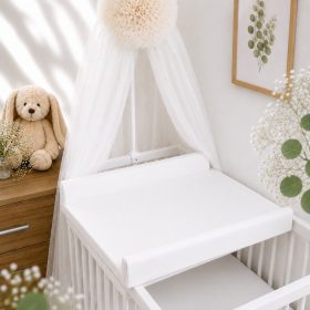 Fehér pelenkázólap huzat – 50×70 cm, 100% pamut, gumis ékes pelenkázóra