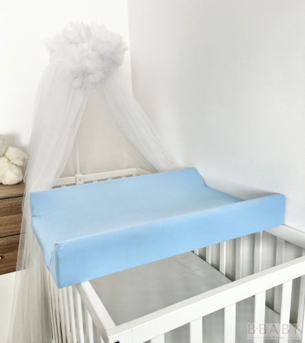 Világoskék pelenkázólap huzat – 50×70 cm, 100% pamut, ékes pelenkázóra