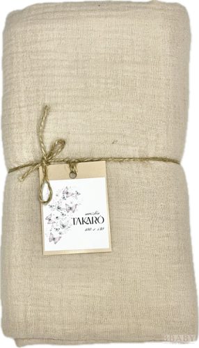 Bézs muszlin takaró 100×130 cm – 100% pamut duplagéz nyári babatakaró