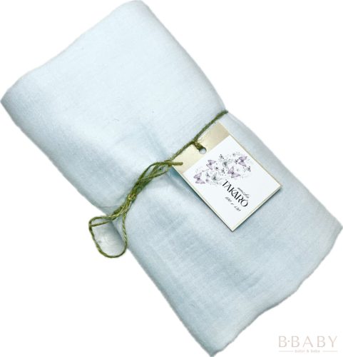 Kék muszlin takaró – 100×130 cm, 100% pamut duplagéz nyári baba textil