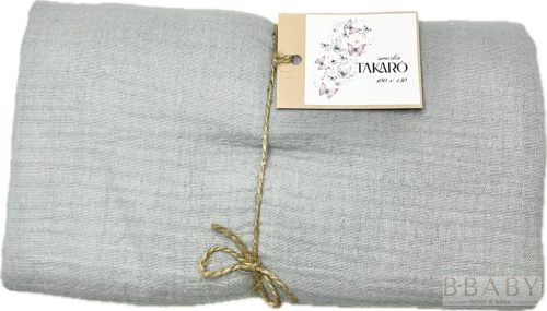 Szürke muszlin takaró – 100×130 cm, 100% pamut duplagéz babáknak
