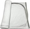 Szürke csillagos pamut babatakaró – 70×90 cm, melírszürke szegéllyel