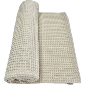 Bézs waffle babatakaró 70x90 cm – légáteresztő pamut takaró babáknak
